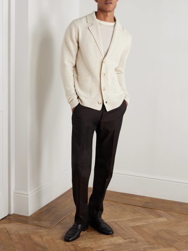 Merino Wool and Cashmere-Blend Cardigan - OU Merino Wool and Cashmere-Blend Cardigan - OU
