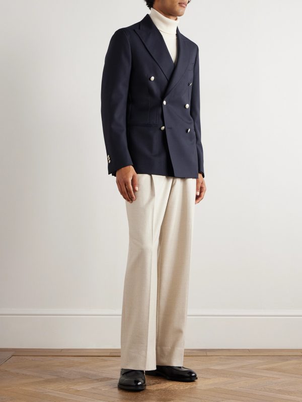 Sorrento Double-Breasted Wool-Twill Blazer - OU Sorrento Double-Breasted Wool-Twill Blazer - OU