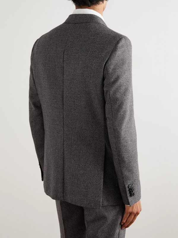 Napoli Slim-Fit Houndstooth Virgin Wool Suit Jacket - BK