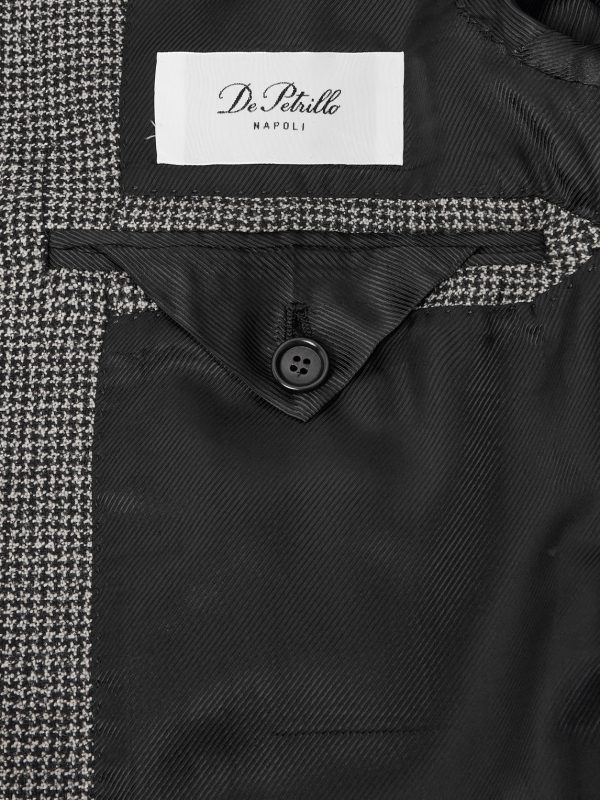 Napoli Slim-Fit Houndstooth Virgin Wool Suit Jacket - E1