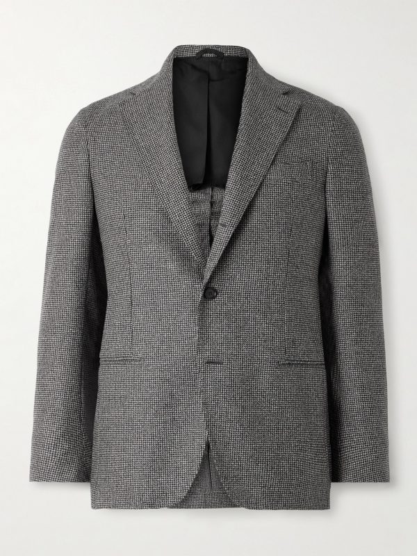 Napoli Slim-Fit Houndstooth Virgin Wool Suit Jacket