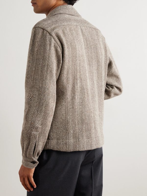 Herringbone Wool-Blend Jacket - BK Herringbone Wool-Blend Jacket - BK