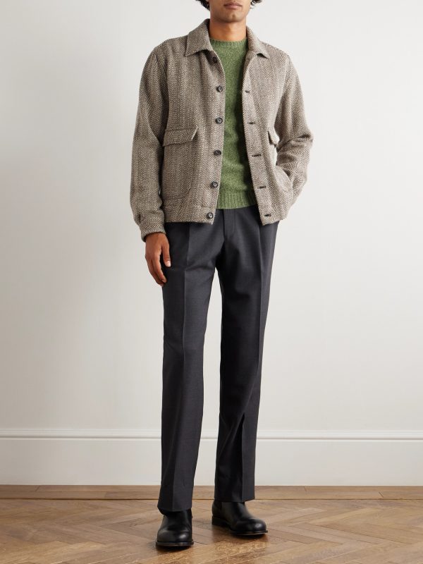 Herringbone Wool-Blend Jacket - OU Herringbone Wool-Blend Jacket - OU
