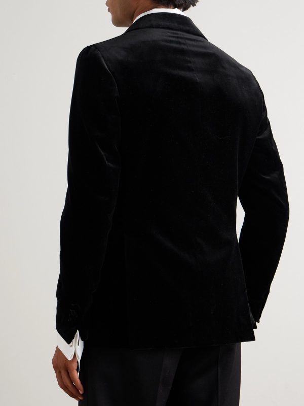 Vomero Cotton-Velvet Tuxedo Jacket - BK Vomero Cotton-Velvet Tuxedo Jacket - BK