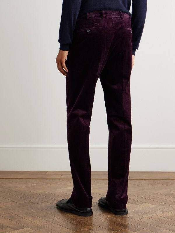 Slim-Fit Stretch-Cotton Corduroy Suit Trousers - BK Slim-Fit Stretch-Cotton Corduroy Suit Trousers - BK