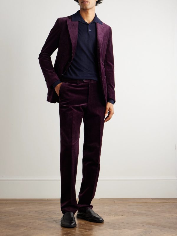 Slim-Fit Stretch-Cotton Corduroy Suit Trousers - OU Slim-Fit Stretch-Cotton Corduroy Suit Trousers - OU