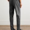 Tapered Pleated Wool and Cashmere-Blend Flannel Trousers - BK