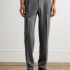 Tapered Pleated Wool and Cashmere-Blend Flannel Trousers - FR