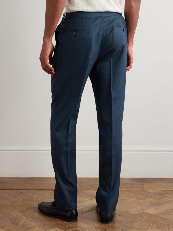 Straight-Leg Wool and Silk-Blend Suit Trousers - BK Straight-Leg Wool and Silk-Blend Suit Trousers - BK