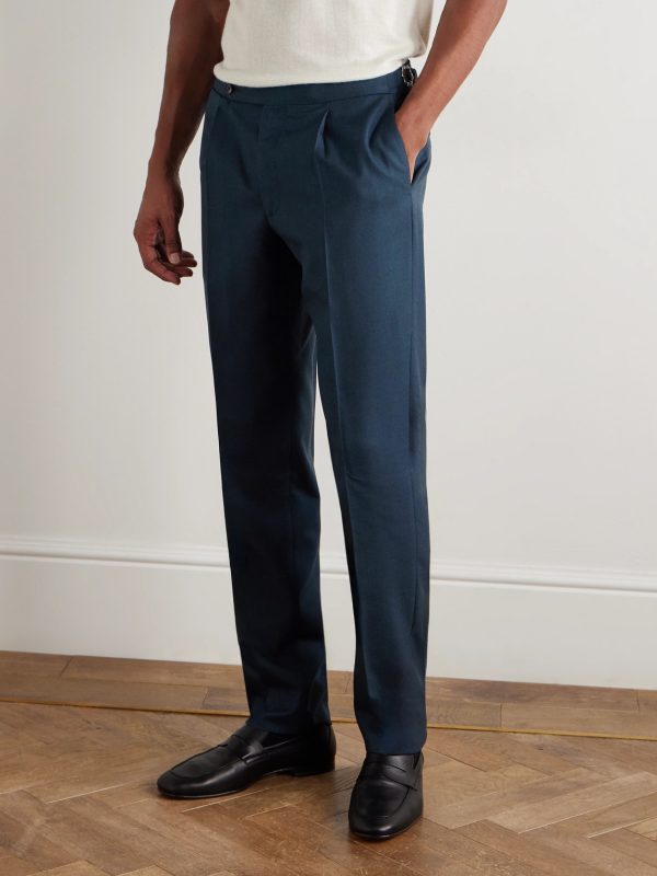 Straight-Leg Wool and Silk-Blend Suit Trousers - FR Straight-Leg Wool and Silk-Blend Suit Trousers - FR