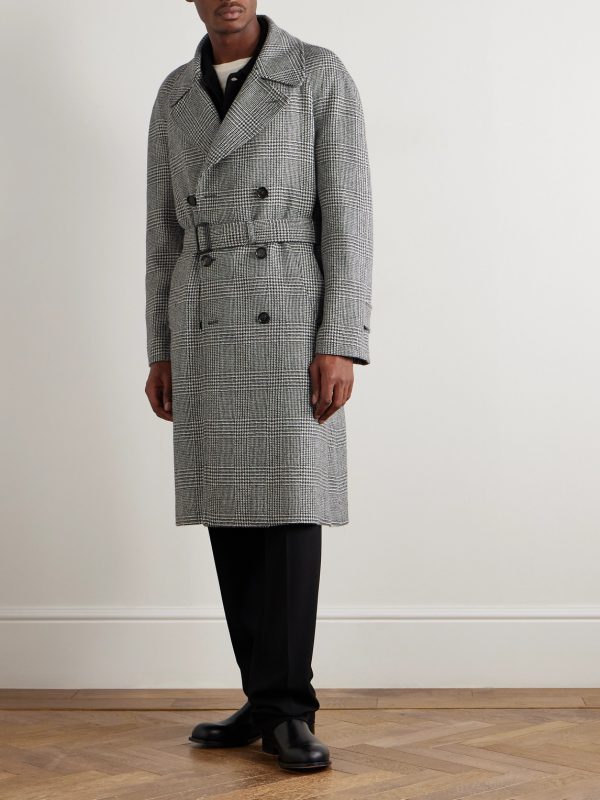 D'Avalos Double-Breasted Prince of Wales Checked Alpaca Overcoat - FR