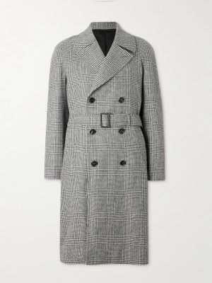 D'Avalos Double-Breasted Prince of Wales Checked Alpaca Overcoat