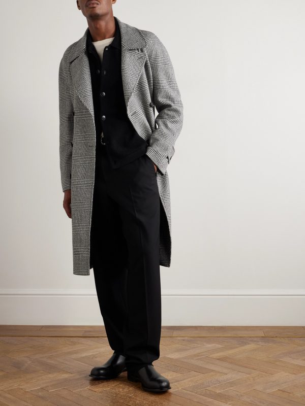 D'Avalos Double-Breasted Prince of Wales Checked Alpaca Overcoat - OU
