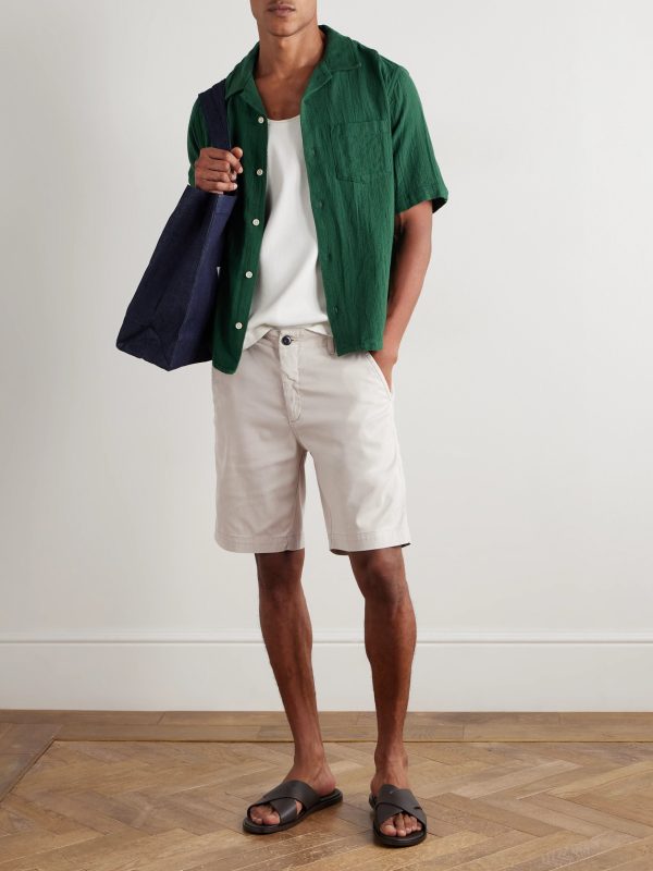 Ponche Straight-Leg Stretch Lyocell and Cotton-Blend Gabardine Shorts - OU
