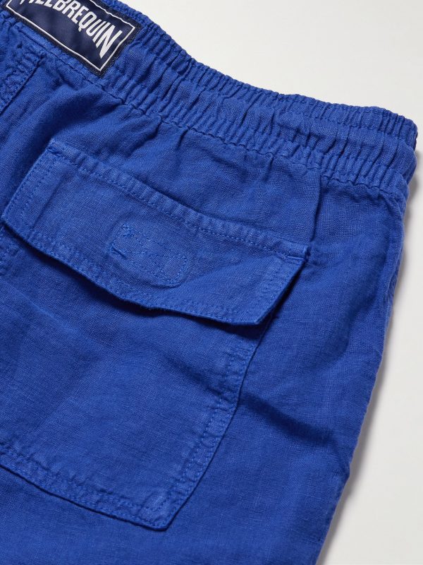 Straight-Leg Linen Drawstring Cargo Shorts - CU Straight-Leg Linen Drawstring Cargo Shorts - CU