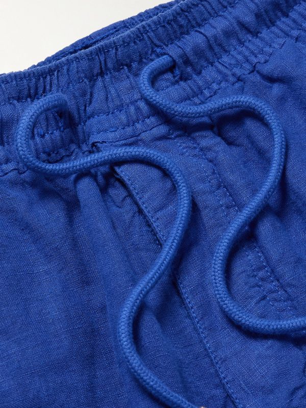 Straight-Leg Linen Drawstring Cargo Shorts - E1 Straight-Leg Linen Drawstring Cargo Shorts - E1