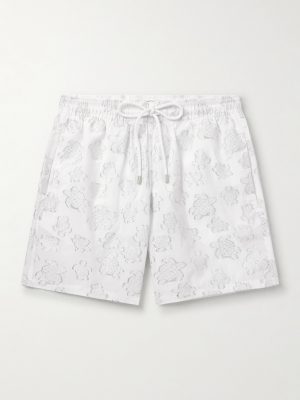 Moopea Straight-Leg Mid-Length Metallic-Jacquard Swim Shorts