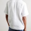 Charli Convertible-Collar Linen Shirt - BK