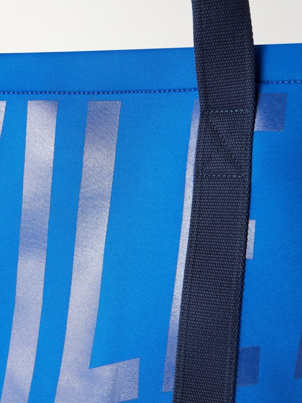 Logo-Print Webbing-Trimmed Scuba Tote Bag - CU