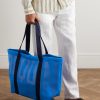 Logo-Print Webbing-Trimmed Scuba Tote Bag - OU