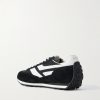 Mesh and Leather-Trimmed Suede Sneakers - BK