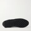Mesh and Leather-Trimmed Suede Sneakers - E1