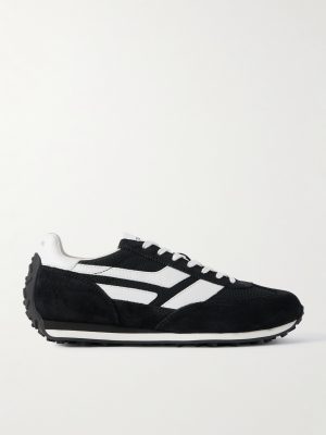 Mesh and Leather-Trimmed Suede Sneakers Mesh and Leather-Trimmed Suede Sneakers