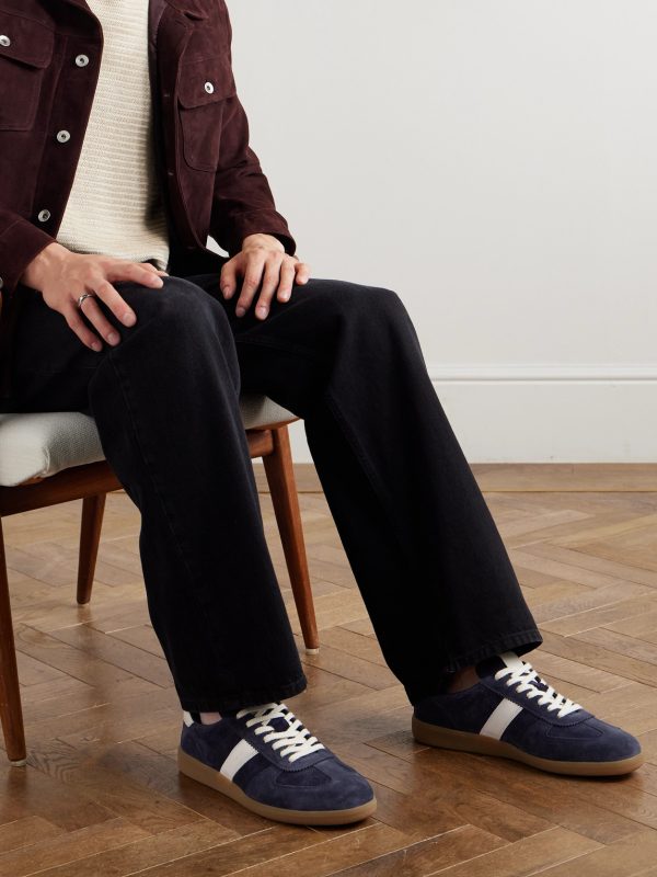 Archer Leather-Trimmed Suede Sneakers - OU Archer Leather-Trimmed Suede Sneakers - OU