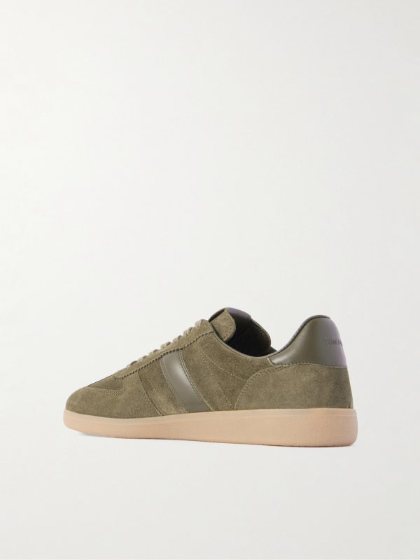 Archer Leather-Trimmed Suede Sneakers - BK Archer Leather-Trimmed Suede Sneakers - BK