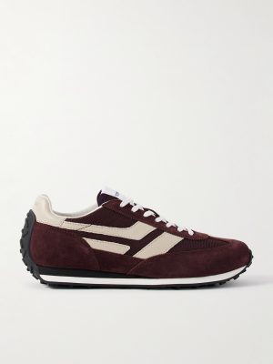 Mesh and Leather-Trimmed Suede Sneakers Mesh and Leather-Trimmed Suede Sneakers