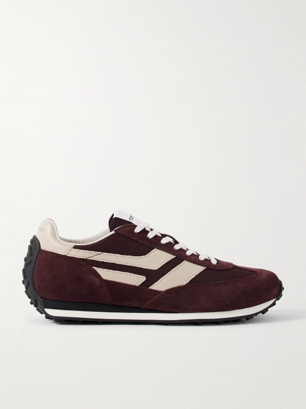 Mesh and Leather-Trimmed Suede Sneakers Mesh and Leather-Trimmed Suede Sneakers