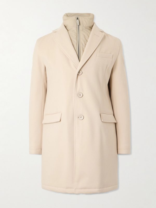 Wool Coat with Detachable Shell Gilet