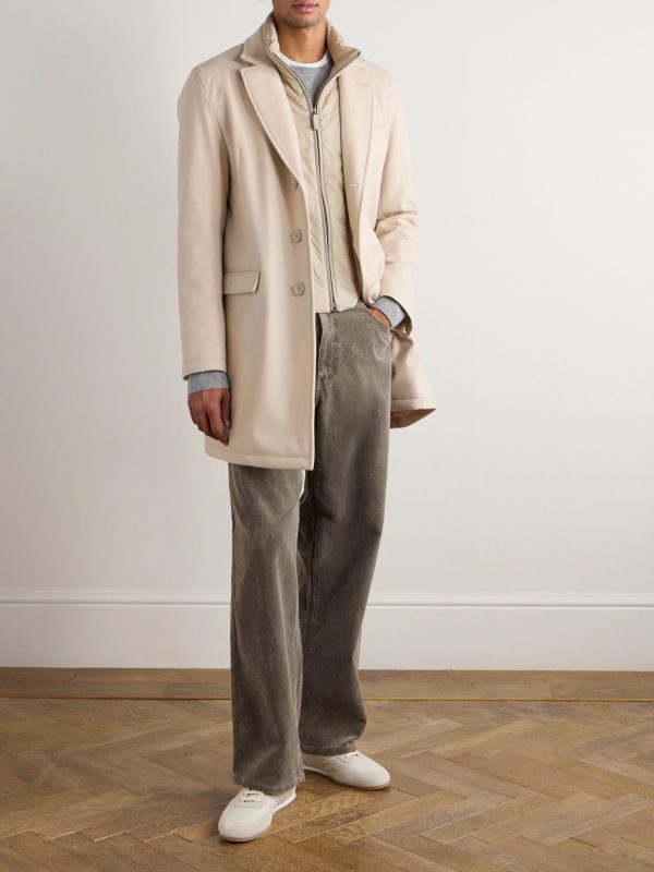 Wool Coat with Detachable Shell Gilet - OU