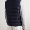 Suede-Trimmed Quilted Silk and Cashmere-Blend Twill Down Gilet - BK Suede-Trimmed Quilted Silk and Cashmere-Blend Twill Down Gilet - BK