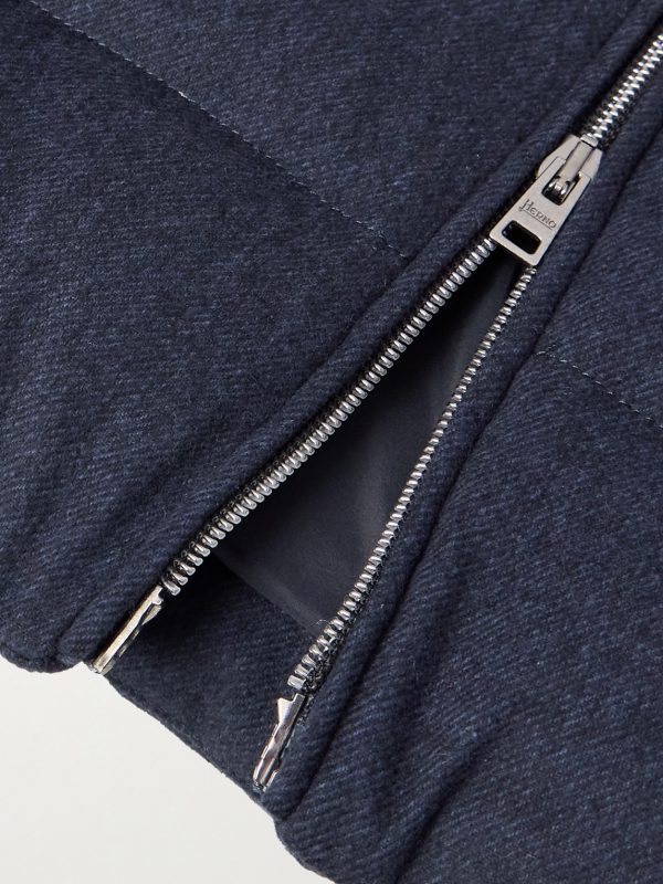 Suede-Trimmed Quilted Silk and Cashmere-Blend Twill Down Gilet - E1 Suede-Trimmed Quilted Silk and Cashmere-Blend Twill Down Gilet - E1
