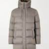 Quilted Twill Hooded Down Jacket