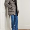 Quilted Twill Hooded Down Jacket - OU