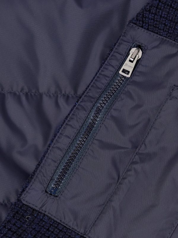 Shell-Trimmed Wool Hooded Down Jacket - E1 Shell-Trimmed Wool Hooded Down Jacket - E1