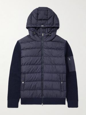 Shell-Trimmed Wool Hooded Down Jacket Shell-Trimmed Wool Hooded Down Jacket