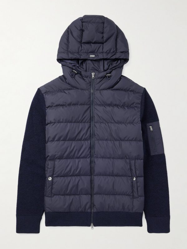 Shell-Trimmed Wool Hooded Down Jacket Shell-Trimmed Wool Hooded Down Jacket