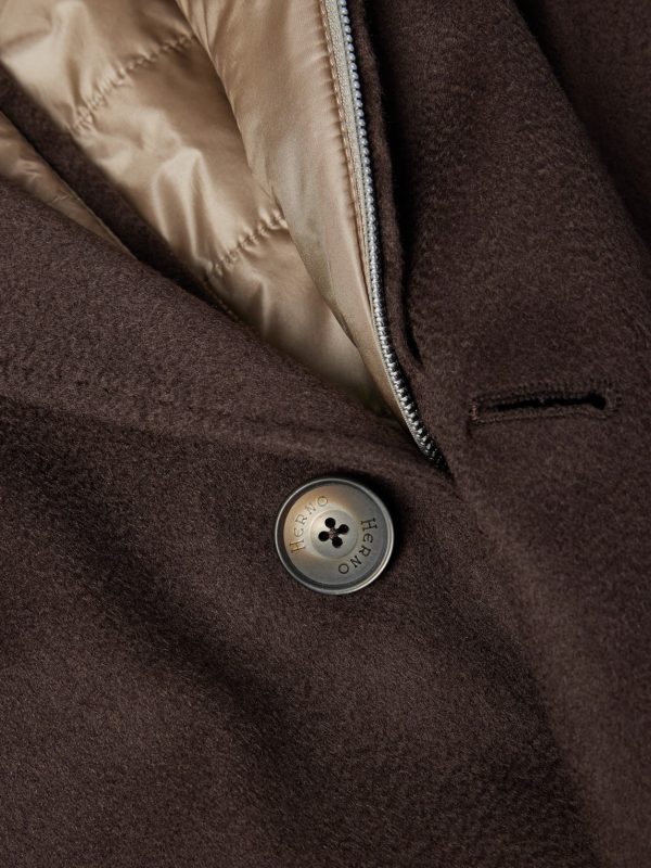 Quilted Nylon-Trimmed Cashmere Top Coat - CU Quilted Nylon-Trimmed Cashmere Top Coat - CU