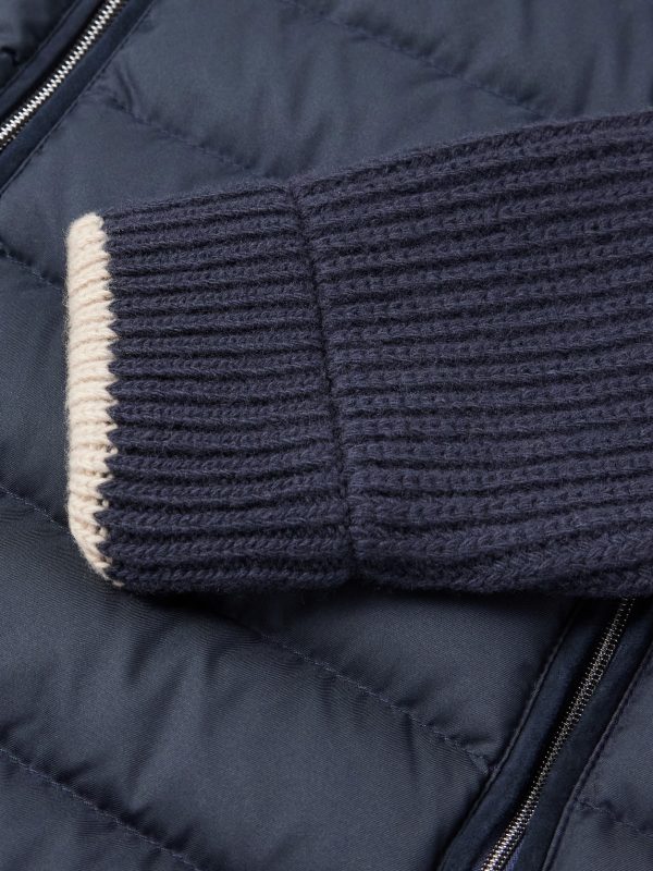 Slim-Fit Wool and Quilted Shell Down Jacket - E1 Slim-Fit Wool and Quilted Shell Down Jacket - E1