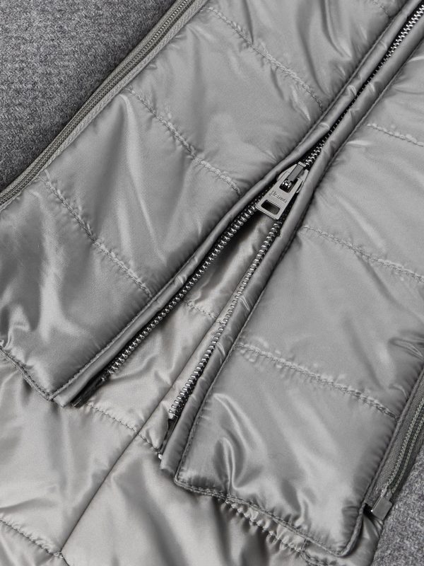 Convertible Padded Wool-Blend and Quilted Shell Coat - E1