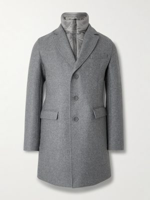 Convertible Padded Wool-Blend and Quilted Shell Coat Convertible Padded Wool-Blend and Quilted Shell Coat