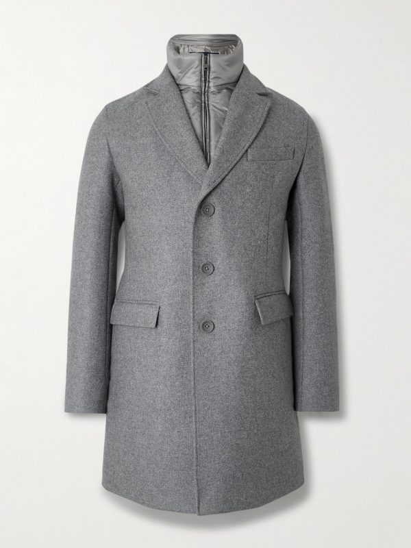 Convertible Padded Wool-Blend and Quilted Shell Coat