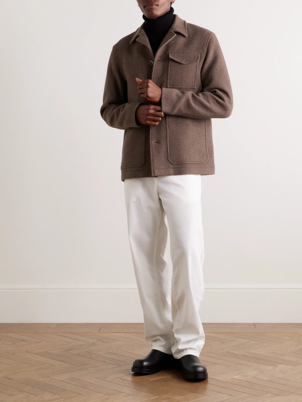 Wool-Blend Felt Overshirt - OU Wool-Blend Felt Overshirt - OU