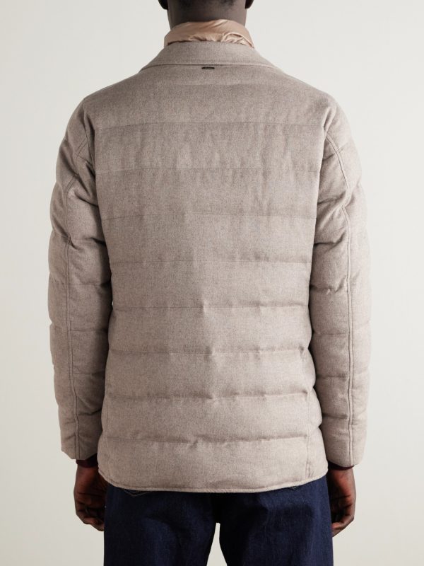 Slim-Fit Shell-Trimmed Silk and Cashmere-Blend Down Jacket - BK