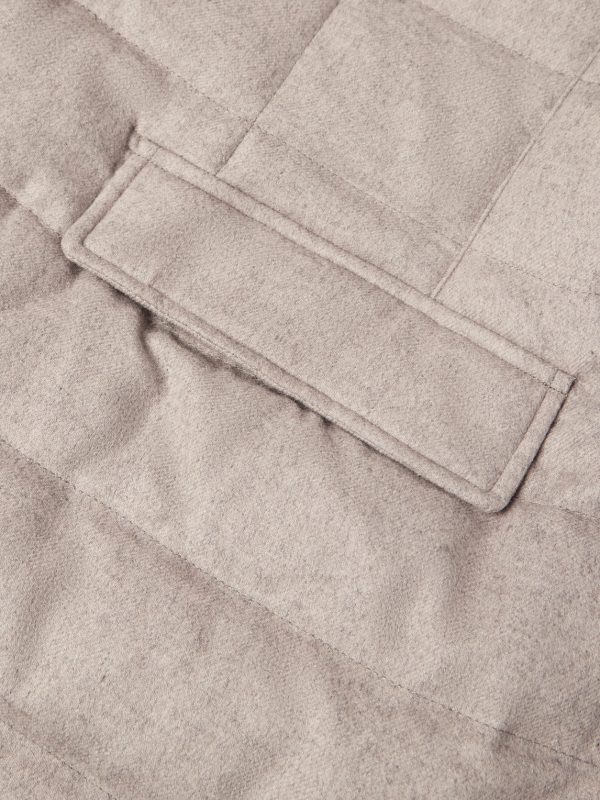 Slim-Fit Shell-Trimmed Silk and Cashmere-Blend Down Jacket - E1