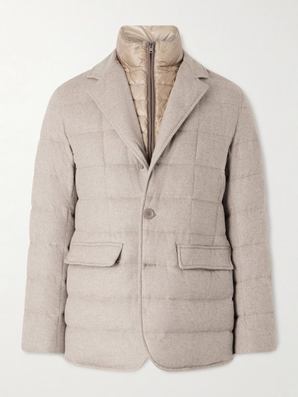 Slim-Fit Shell-Trimmed Silk and Cashmere-Blend Down Jacket