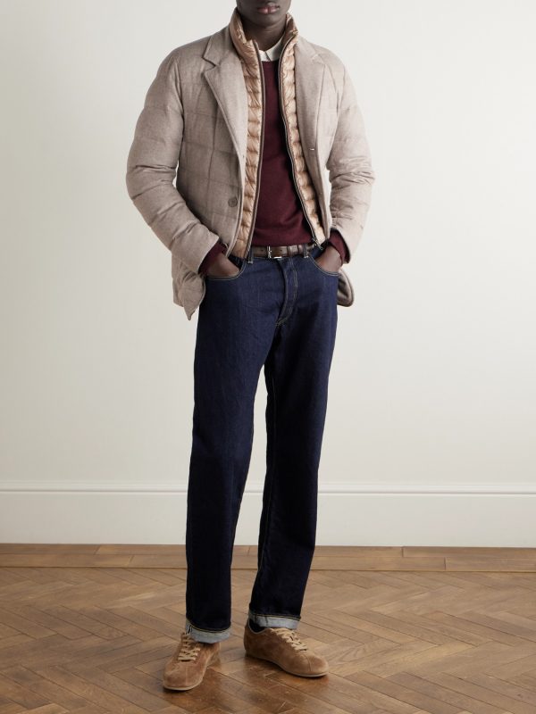 Slim-Fit Shell-Trimmed Silk and Cashmere-Blend Down Jacket - OU